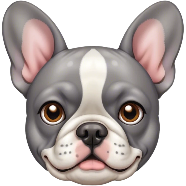 spotted grey French bull dog emoji