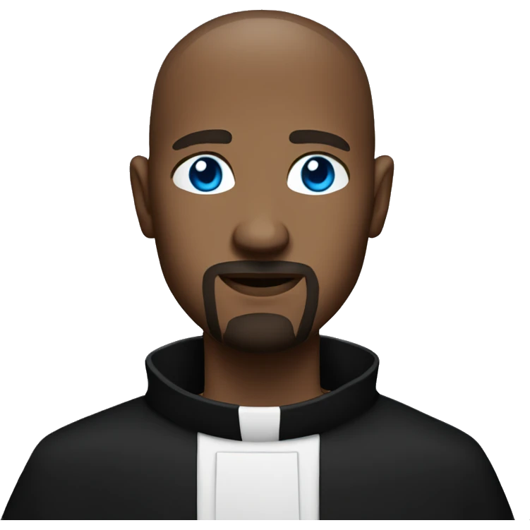 Priest with blue eyes and goatee emoji