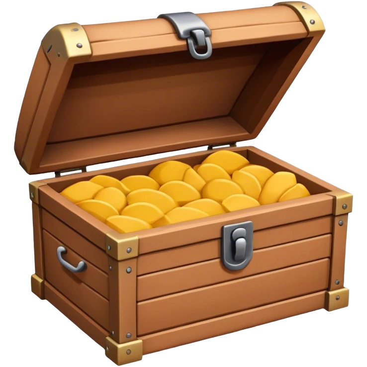 modern open chest, clay material, low detailed emoji