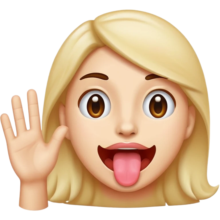 face waving tongue out emoji