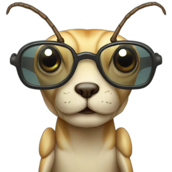 Cute locusts wearing a transparent glasses emoji
