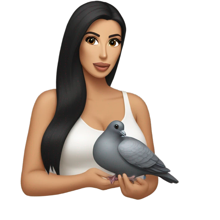 Kim Kardashian with a pigeon  emoji