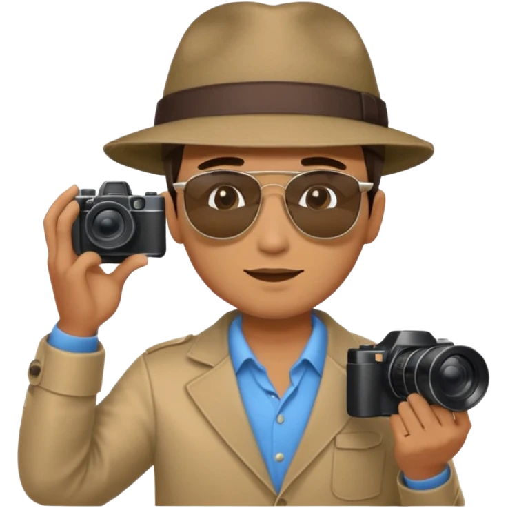 Hombre de espaldas tomando una foto emoji