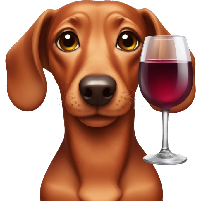Dachshund with a glass of wine emoji