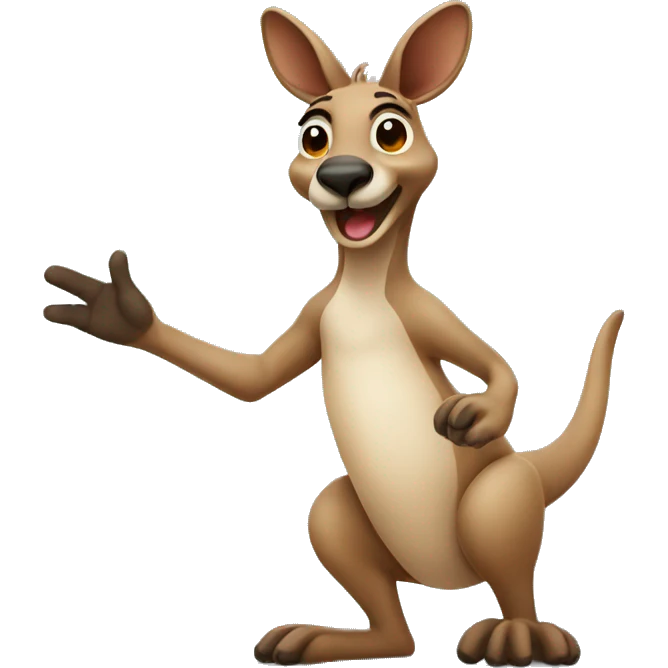Waving kangaroo emoji