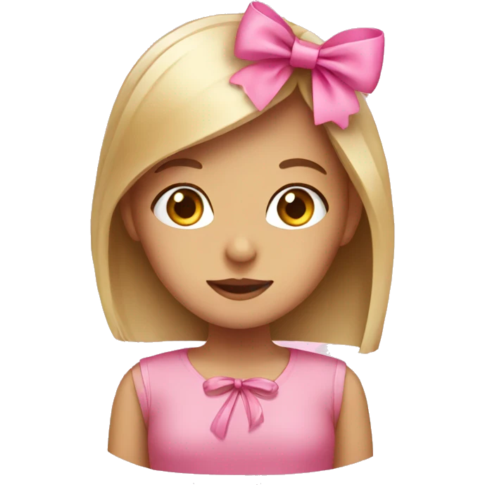 Girl with a pink bow emoji