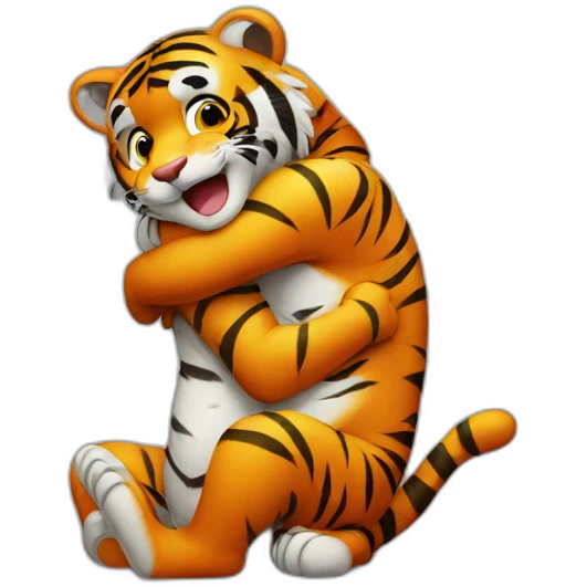 Tiger-hug-baby-tiger emoji