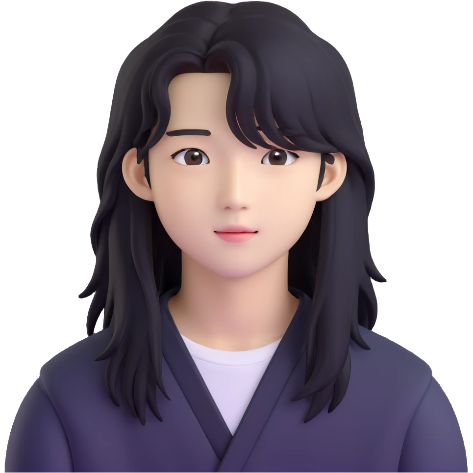 Hyunjin from Stray Kids, K-pop idol with long hair emoji