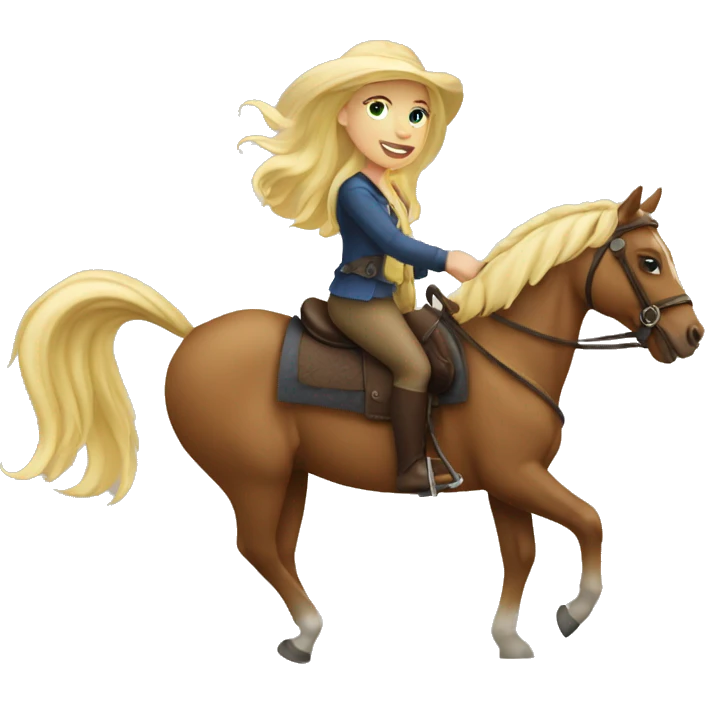 Blonde girl riding a horse emoji