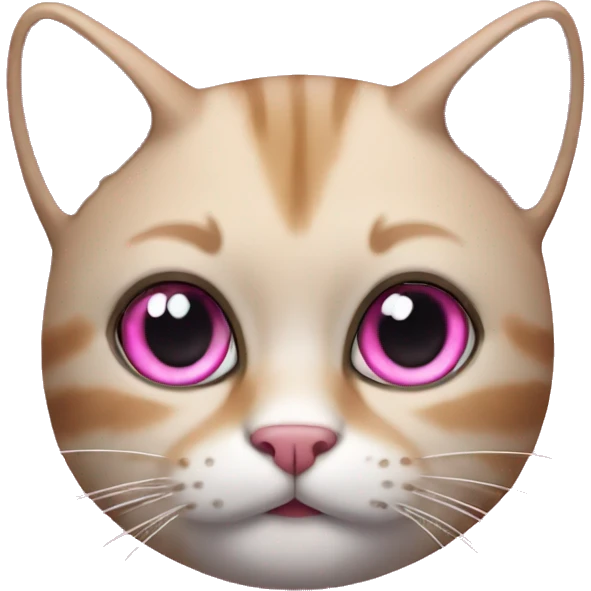 Cat who su drunk and have pink body emoji
