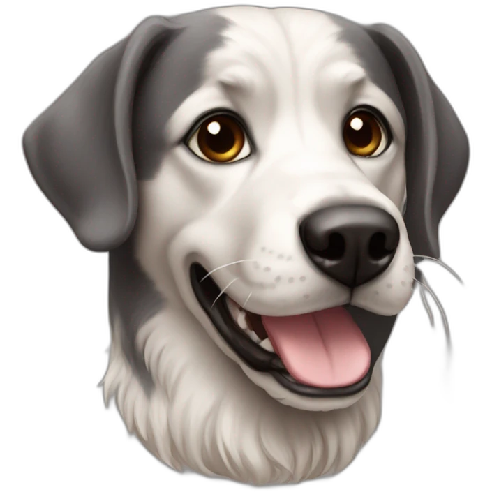 chat sur un chien emoji