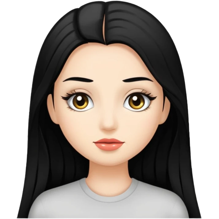 Lash extensions with black hair emoji