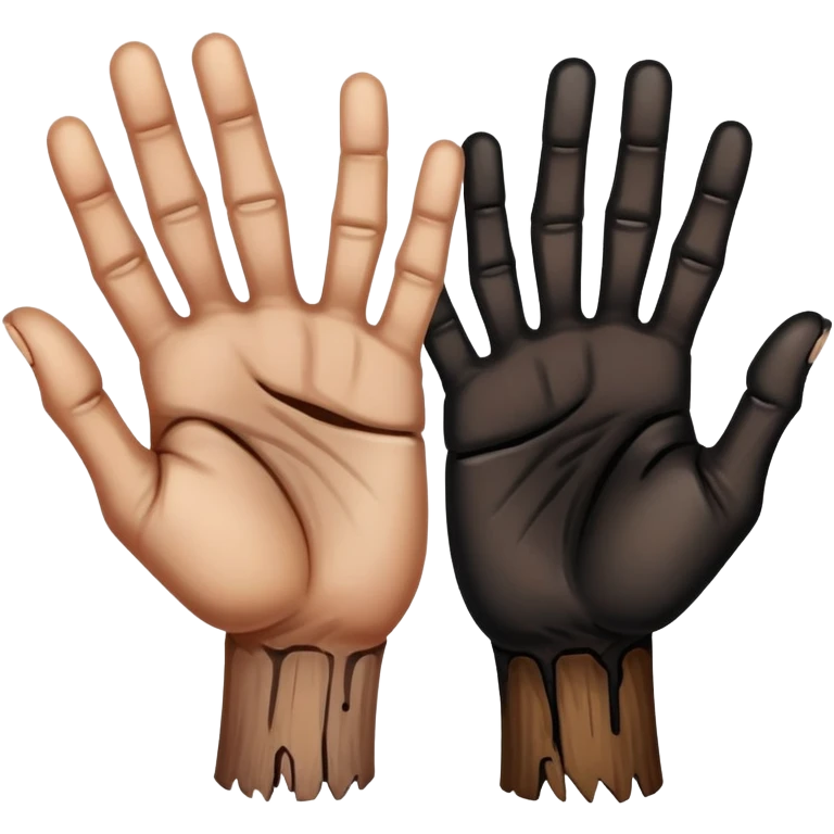 Fingers turning black and rotting emoji