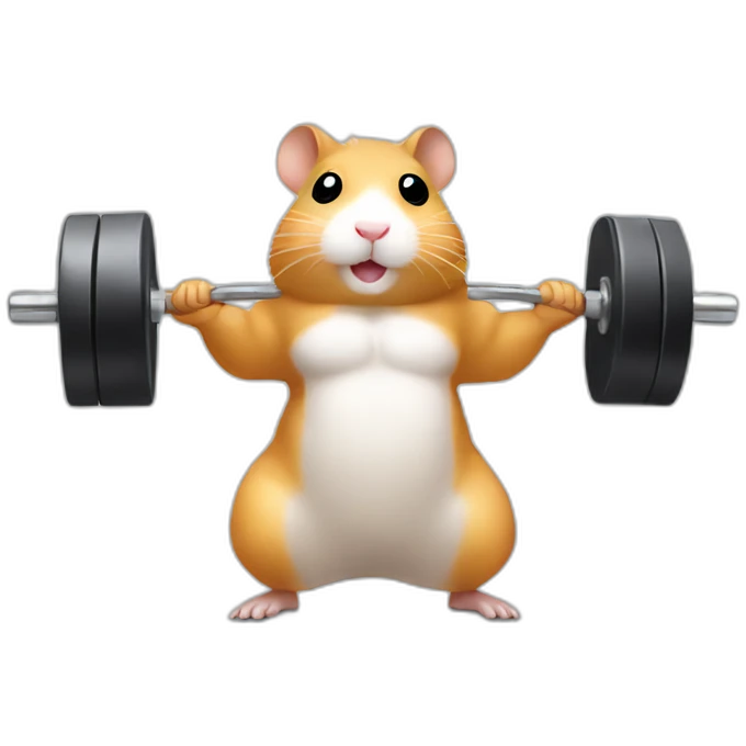 hamster lifting weights emoji