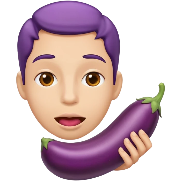 Eggplant inside the mouth emoji