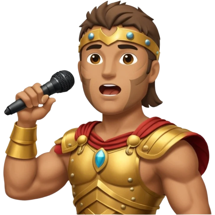 gladiator singing with micro emoji
