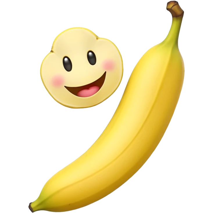 single banana with smiley face on it emoji