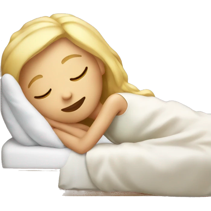 Blond girl sleeping in bed  emoji