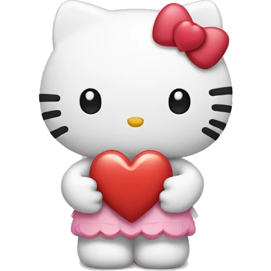 hello kitty holding heart  emoji
