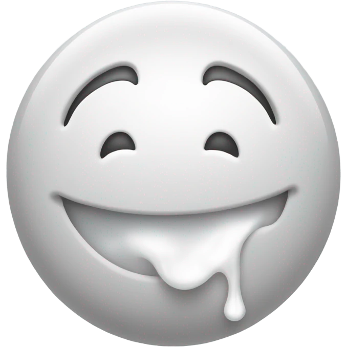 Smiling face cowered in white, like slime, liquid  emoji