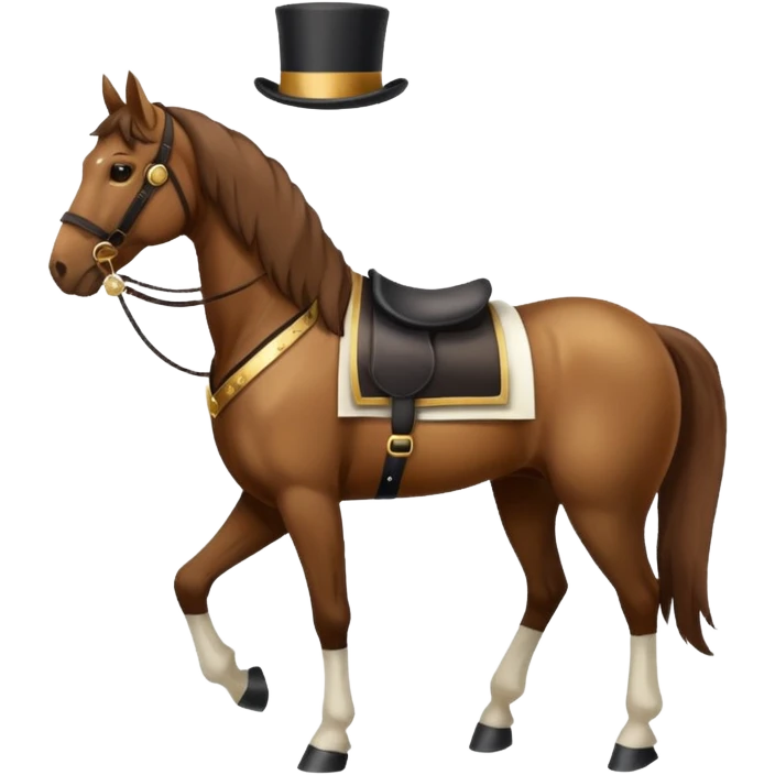 Horse with a top hat emoji