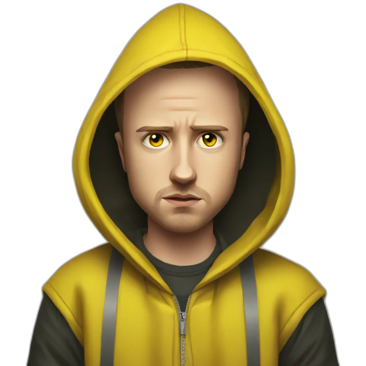 Young Jesse Pinkman sad yellow hood emoji