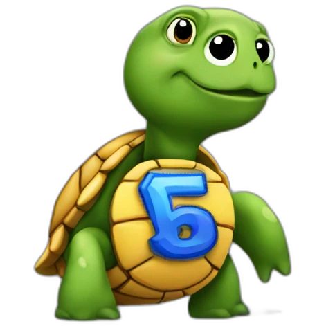 a warriors turtle with a Big number one emoji