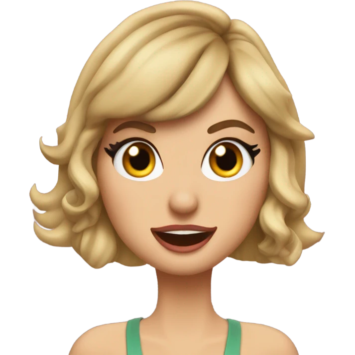 Taylor swift making a funny face.  emoji