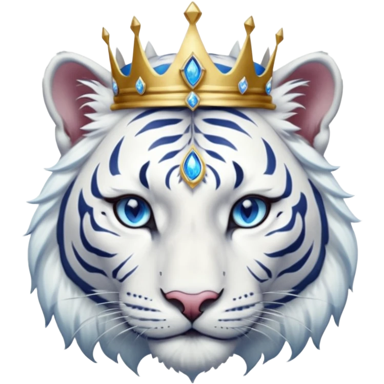 ESO Female white tiger khajiit leader of the umbral rose, blue eyes, blue 'third eye' gem, something symbolizing leadership ruling emoji