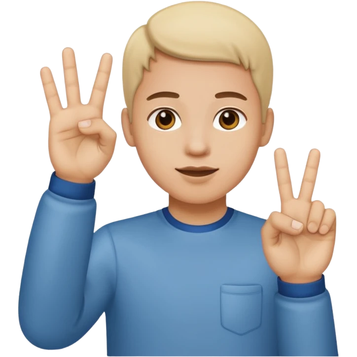 holding three fingers up emoji