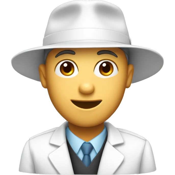 Generate a white medical university students in a square academic hat emoji
