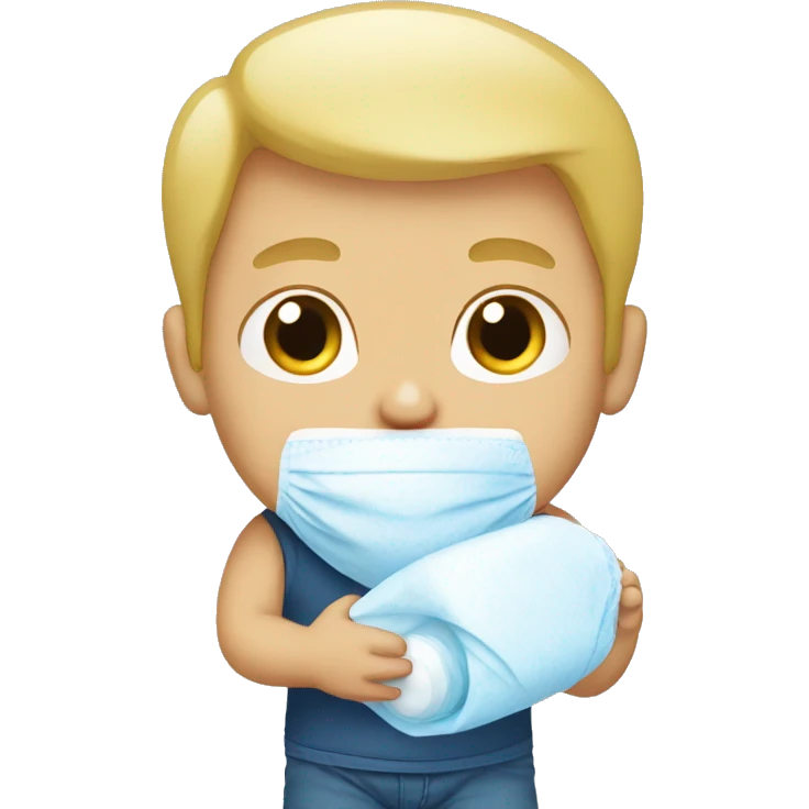 blonde dad changes diaper emoji