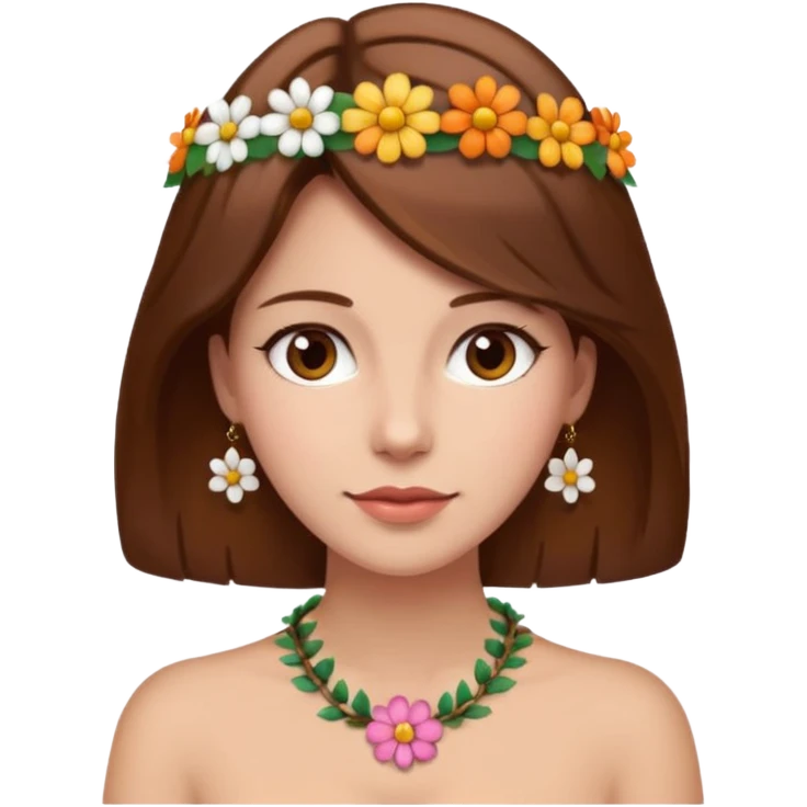 woman with a flower necklace emoji