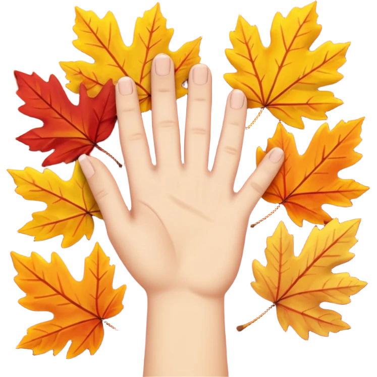  autumn on hand emoji