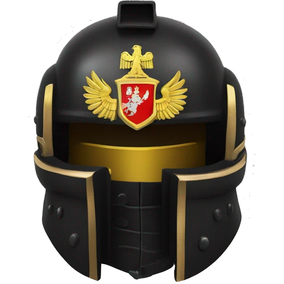 Black Space Marine helmet, featuring the Russian coat of arms. emoji