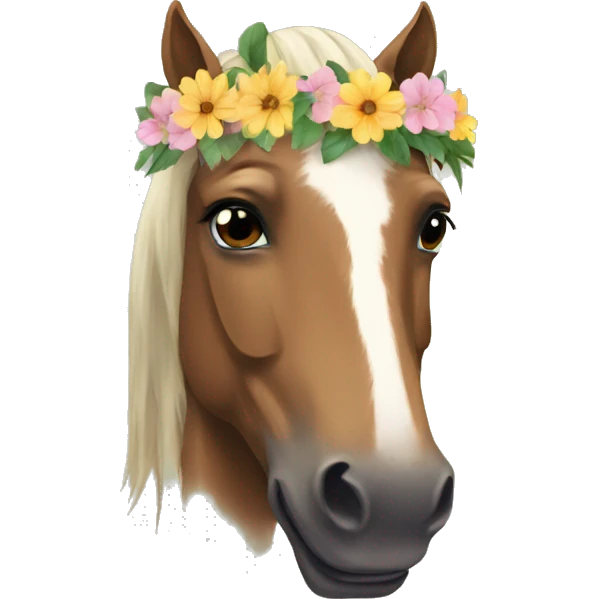 horse with a flower crown emoji