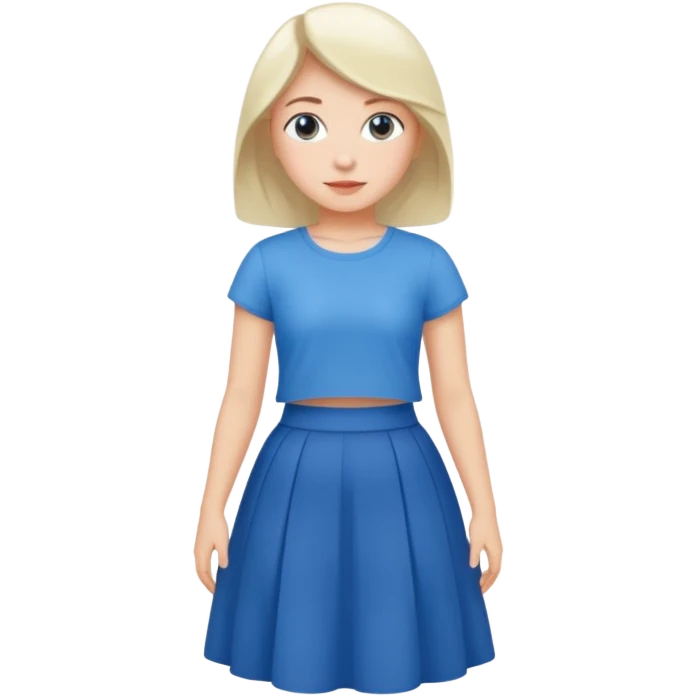 A girl wearing Blue top with white long skirt  emoji