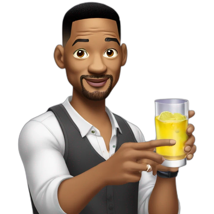Will Smith avec deux gins a la main emoji