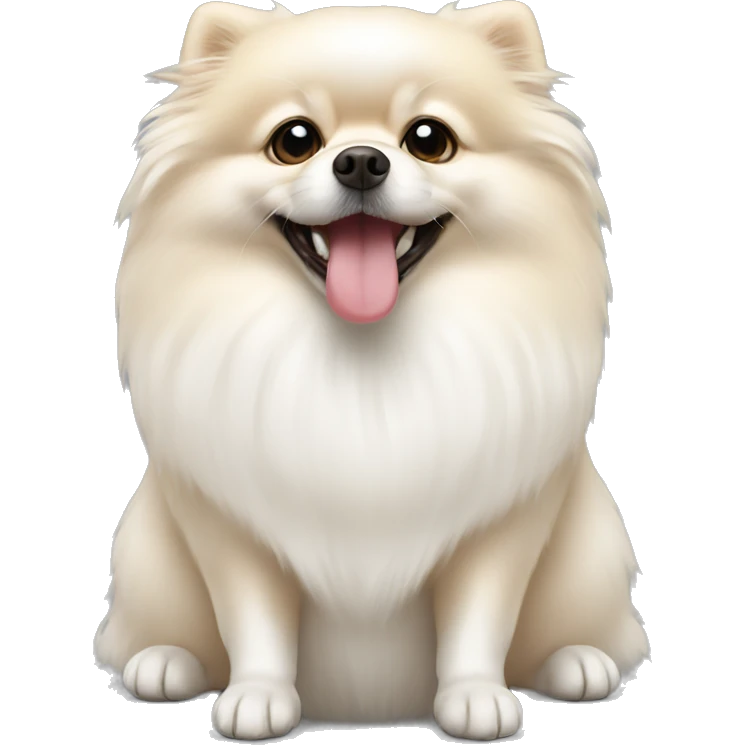 white pomeranian with bone emoji