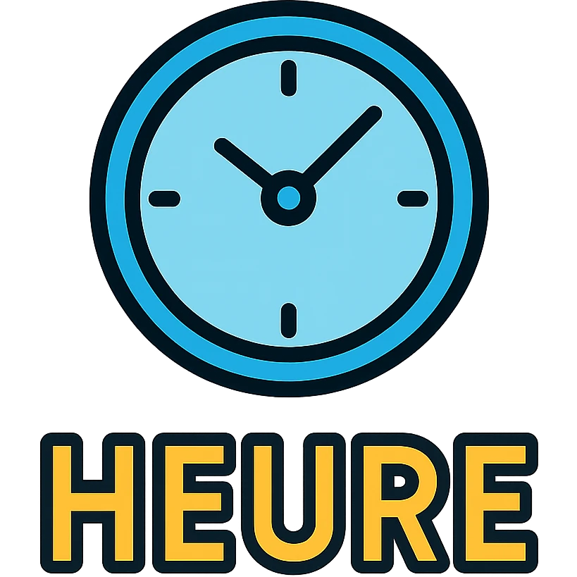 A clock icon with the text "HEURE" emoji