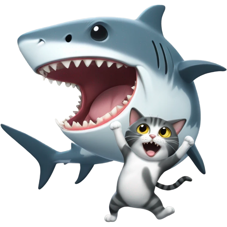a cat beating a shark in australia emoji