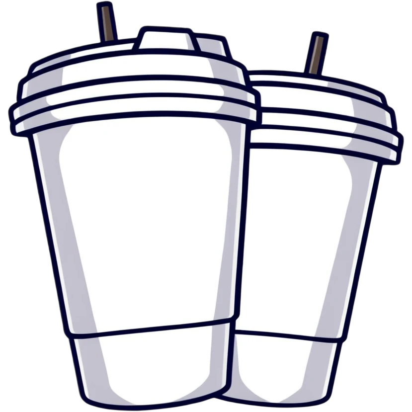 one styrofoam cup stacked inside another styrofoam cup emoji