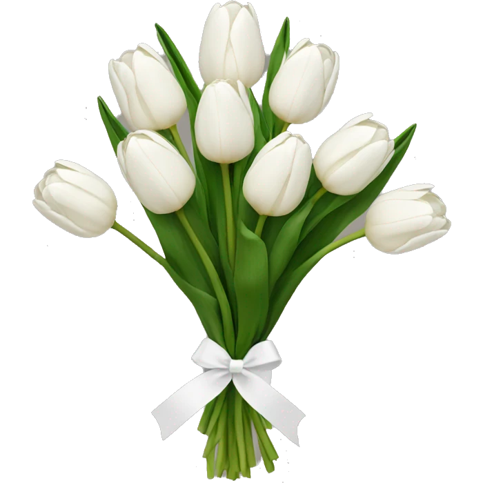 white tulip bouquet  emoji