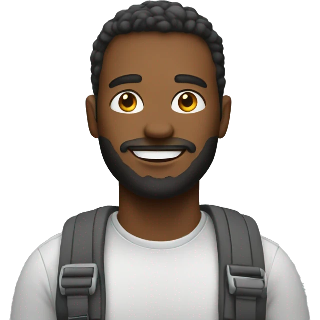Man volunteer on podcast  emoji