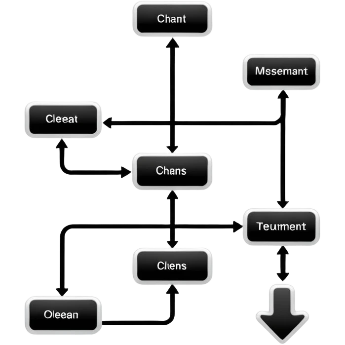 A black and white flowchart emoji