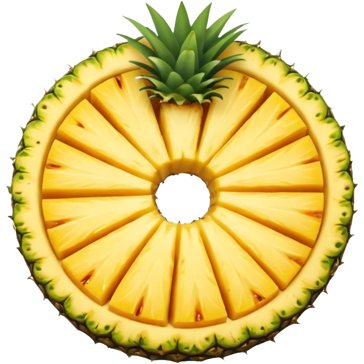 pineapple slice circular no leaves, not hollow emoji