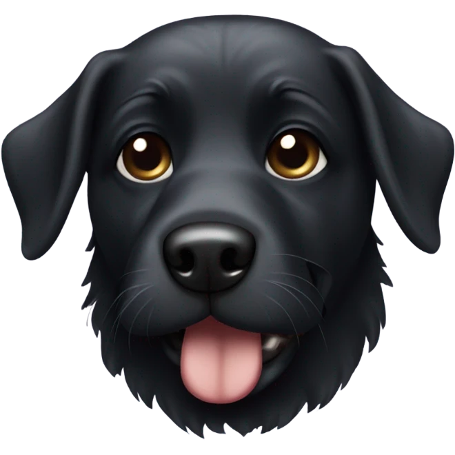 black dog with black beard on chin emoji