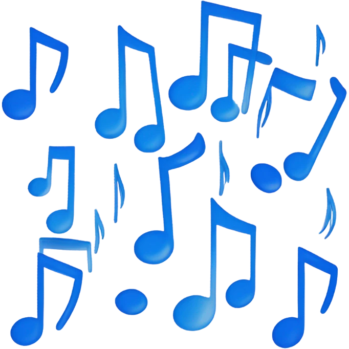 music notes with blue color emoji