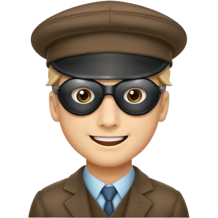 A man wearing a peeky blinders style hat with a hopeful expression. emoji