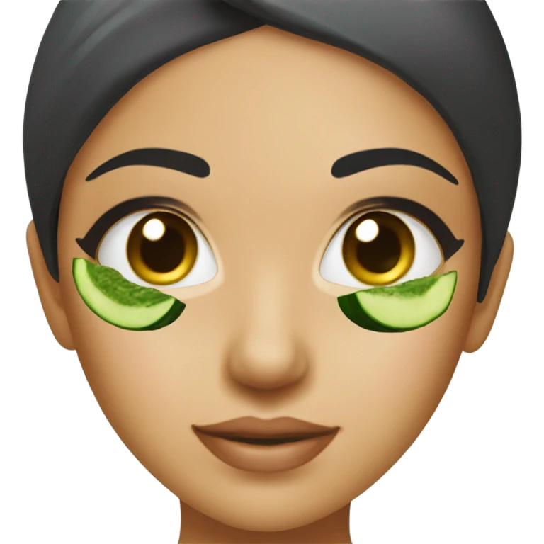 A girl with cucumber spa on her eyes  emoji